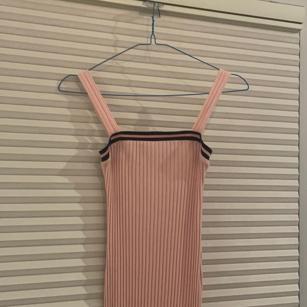 Silence + Noise Bodycon light pink dress ribbed